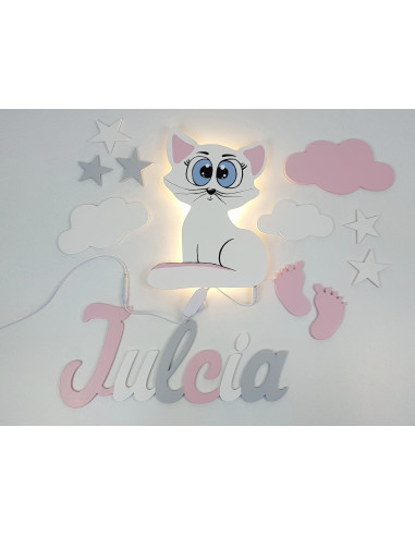 Lampka Kot z dużymi oczami