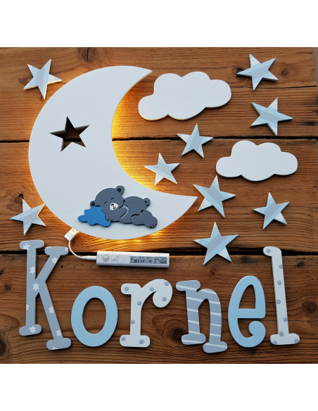 Lampka Księżyc z Misiem