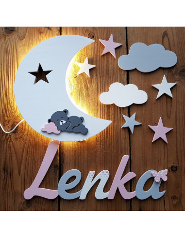 Lampka Księżyc z Misiem