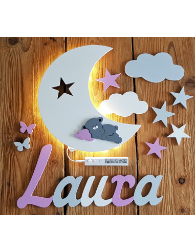 Lampka Księżyc z Misiem