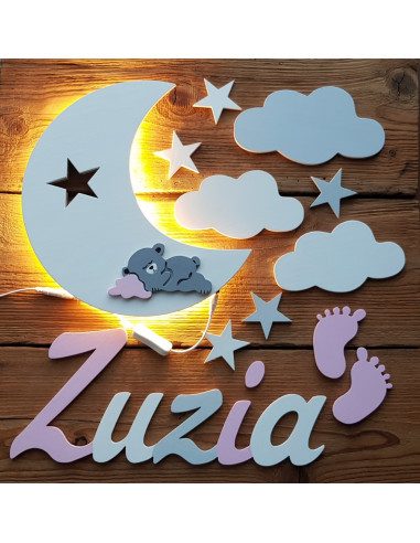 Lampka Księżyc z Misiem