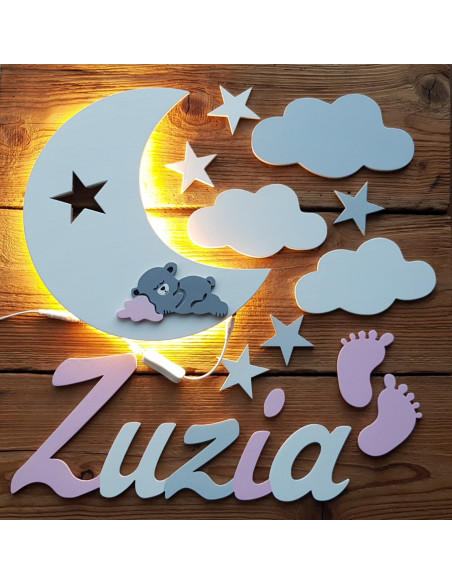 Lampka Księżyc z Misiem