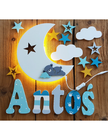 Lampka Księżyc z Misiem