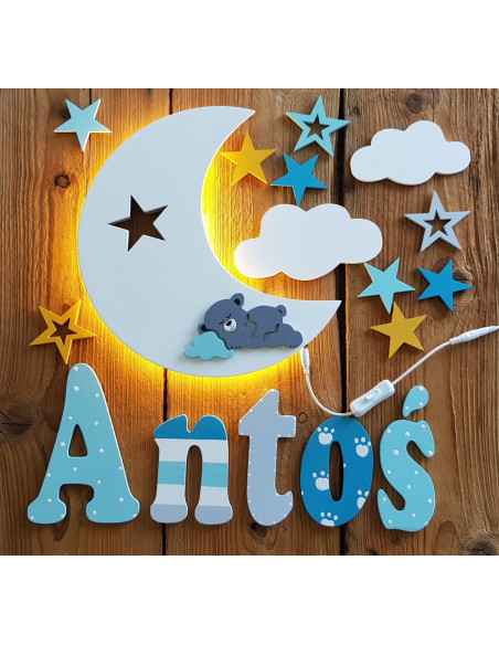 Lampka Księżyc z Misiem