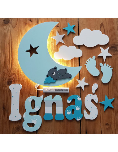 Lampka Księżyc z Misiem