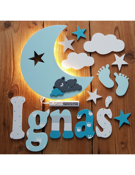 Lampka Księżyc z Misiem