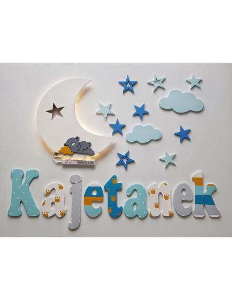 Lampka Księżyc z Misiem