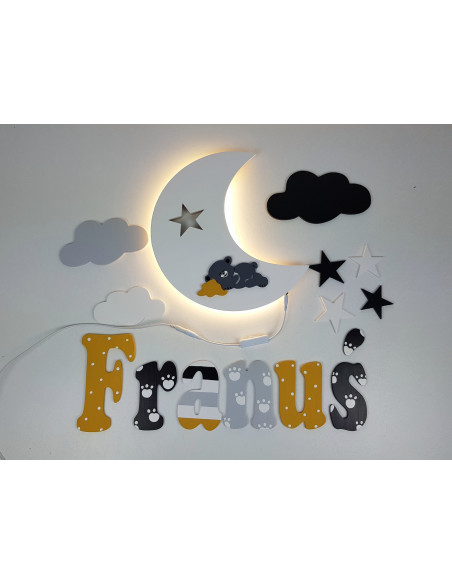 Lampka Księżyc z Misiem