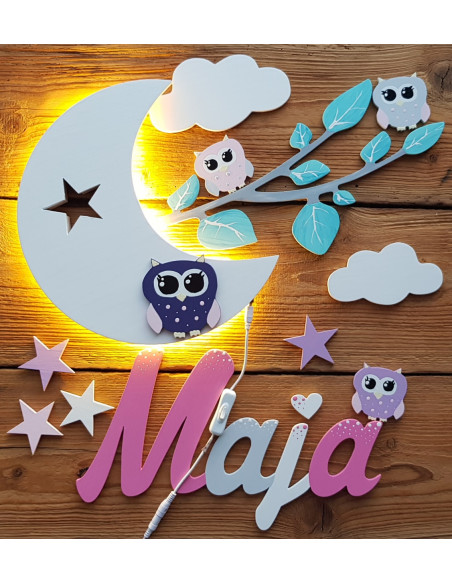 Lampka Księżyc z Sową