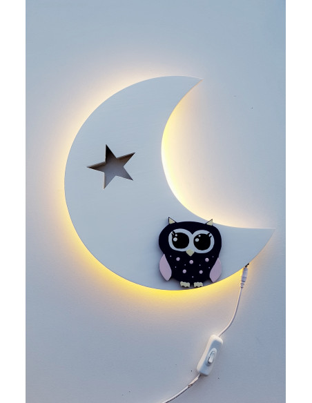 Lampka Księżyc z Sową