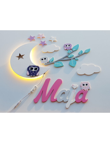 Lampka Księżyc z Sową