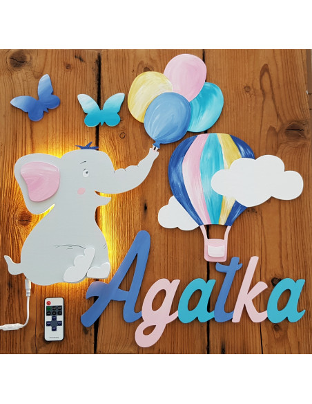 Lampka Słoń z balonikami