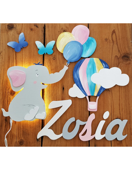 Lampka Słoń z balonikami