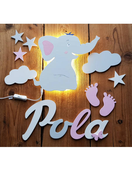 Lampka Słoń z balonikami