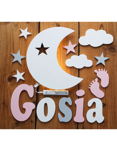 Literki ścienne z imieniem dziecka -...