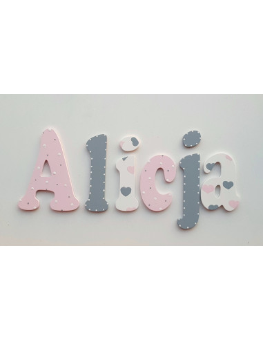 Literki ścienne z imieniem dziecka -...